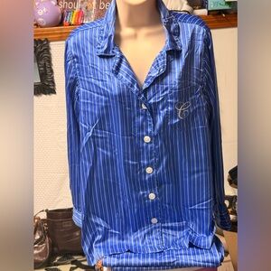 Chaps Blue and White Striped pj set